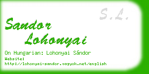 sandor lohonyai business card